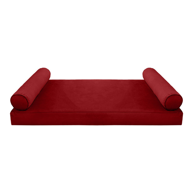 Style V5 Twin-XL Pipe Trim Velvet Indoor Daybed Mattress Pillow Complete Set AD369