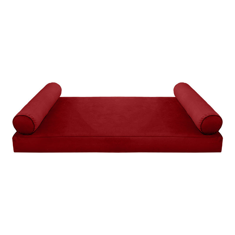 STYLE V5 Full Velvet Pipe Trim Indoor Daybed Mattress Pillow |COVER ONLY| AD369