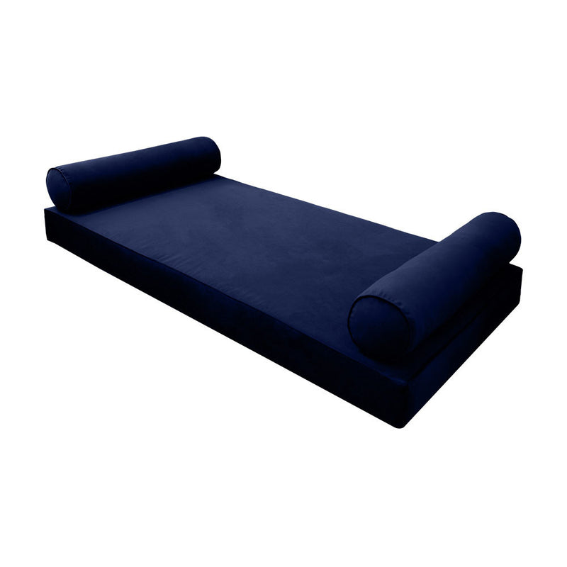 Style V5 Twin-XL Pipe Trim Velvet Indoor Daybed Mattress Pillow Complete Set AD373