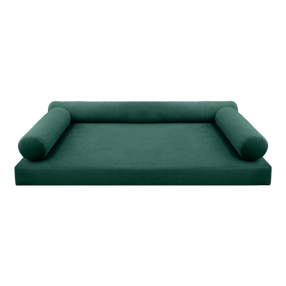Style V6 Full Knife Edge Velvet Indoor Daybed Mattress Pillow Complete Set AD317