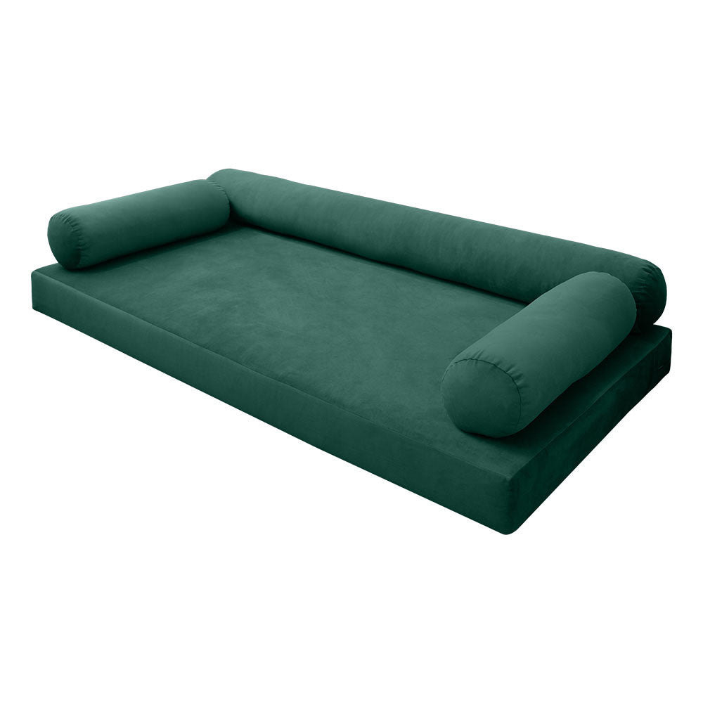 Style V6 Full Knife Edge Velvet Indoor Daybed Mattress Pillow Complete Set AD317