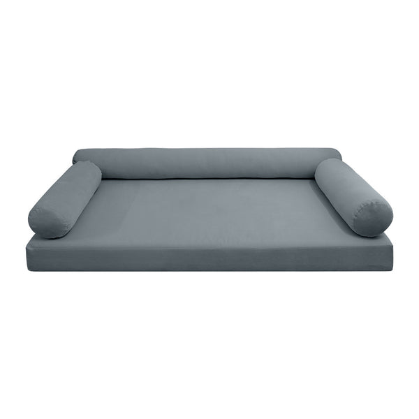 Style V6 Twin-XL Knife Edge Velvet Indoor Daybed Mattress Pillow Complete Set AD347