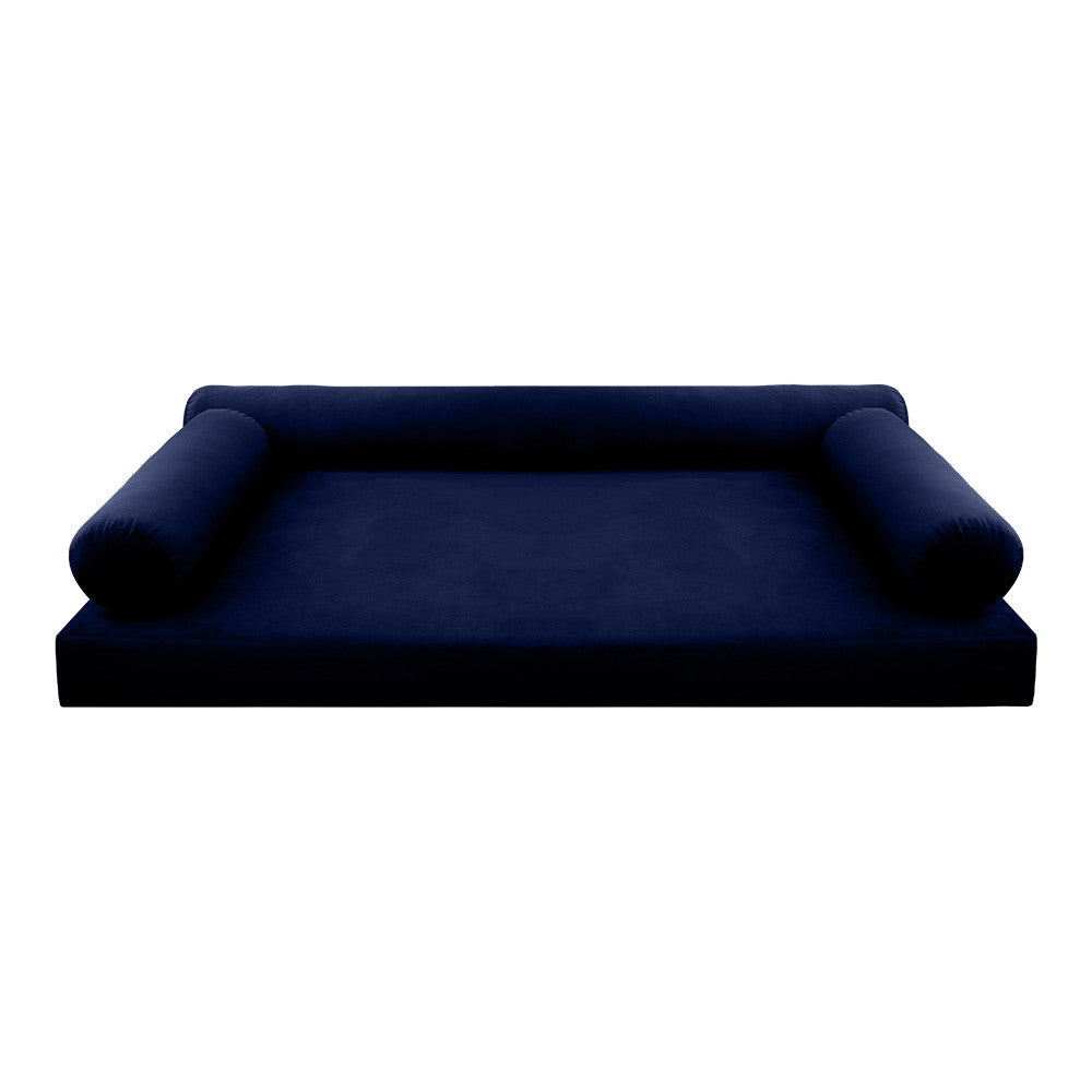 Style V6 Twin Knife Edge Velvet Indoor Daybed Mattress Pillow Complete Set AD373