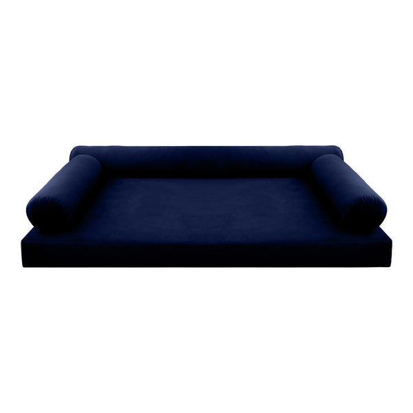 Style V6 Twin-XL Knife Edge Velvet Indoor Daybed Mattress Pillow Complete Set AD373