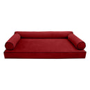 Style V6 Twin Contrast Pipe Velvet Indoor Daybed Mattress Pillow Complete Set AD369