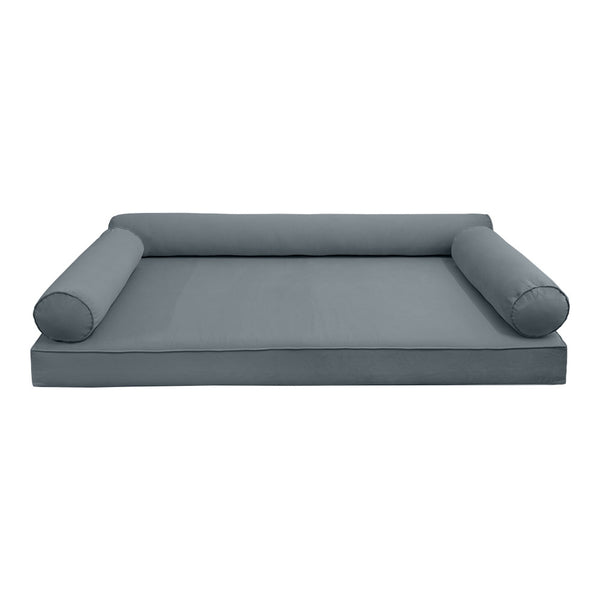 Style V6 Twin-XL Pipe Trim Velvet Indoor Daybed Mattress Pillow Complete Set AD347