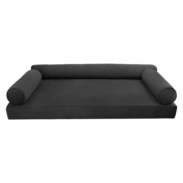 Style V6 Twin-XL Pipe Trim Velvet Indoor Daybed Mattress Pillow Complete Set AD350
