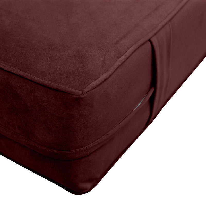 STYLE V6 Full Velvet Pipe Trim Indoor Daybed Mattress Pillow |COVER ONLY| AD368