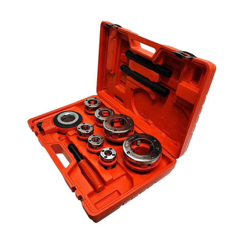 7 Stock Dies Pipe Threader Set 3/8" 1/2" 3/4" 1" 1-1/4" 1-1/2" 2" Dies Ratchet