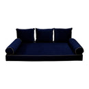 STYLE V3 Twin Velvet Contrast Pipe Indoor Daybed Mattress Pillow |COVER ONLY| AD373