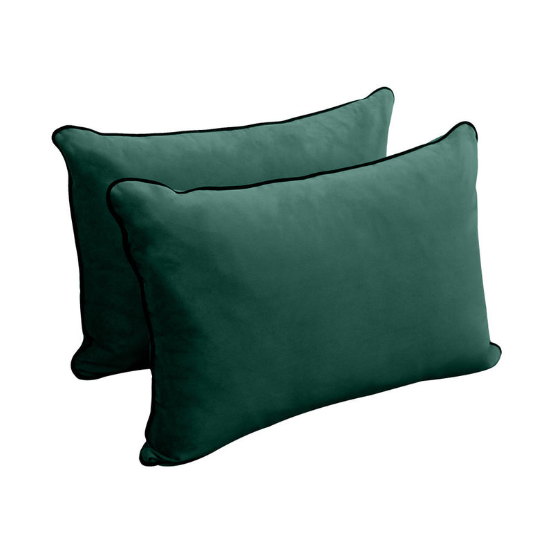 STYLE V4 Twin Velvet Contrast Pipe Indoor Daybed Mattress Pillow |COVER ONLY| AD317