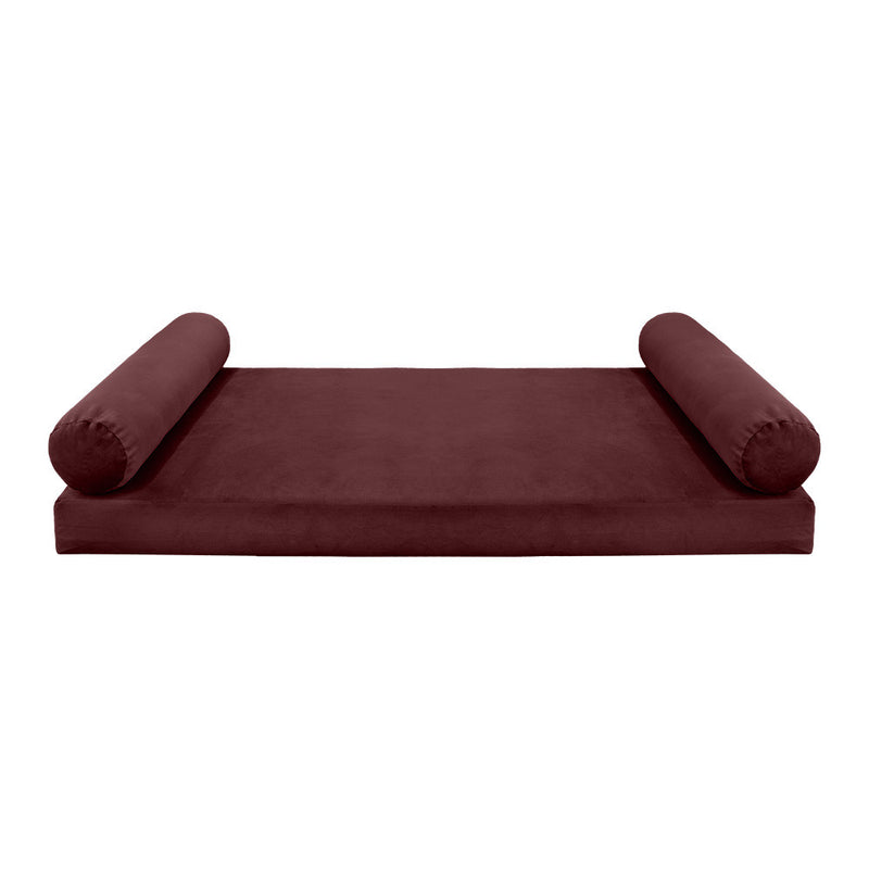 STYLE V5 Twin Velvet Knife Edge Indoor Daybed Mattress Pillow |COVER ONLY| AD368