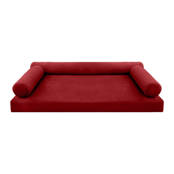 STYLE V6 Twin Velvet Knife Edge Indoor Daybed Mattress Pillow |COVER ONLY| AD369