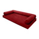 STYLE V6 Twin Velvet Knife Edge Indoor Daybed Mattress Pillow |COVER ONLY| AD369