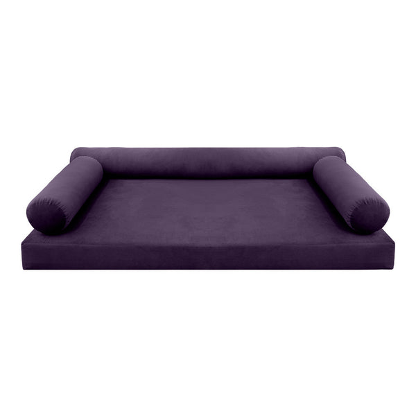 STYLE V6 Twin Velvet Knife Edge Indoor Daybed Mattress Pillow |COVER ONLY| AD339