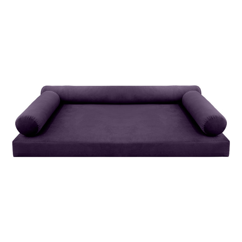 STYLE V6 Twin Velvet Knife Edge Indoor Daybed Mattress Pillow |COVER ONLY| AD339