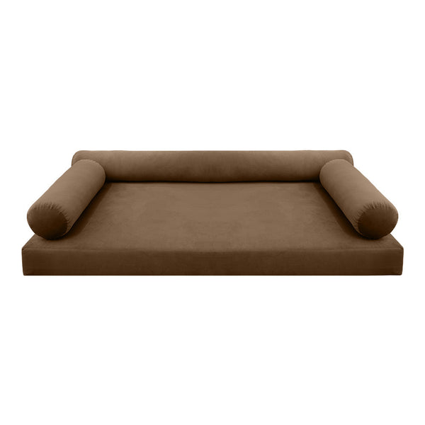 STYLE V6 Twin Velvet Knife Edge Indoor Daybed Mattress Pillow |COVER ONLY| AD308