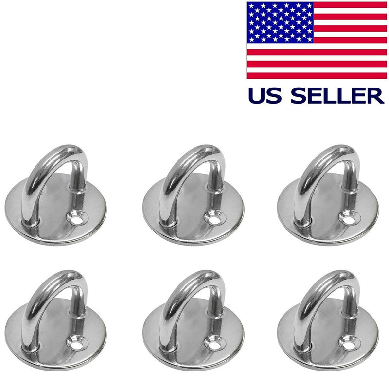 Stainless Steel Round Pad Eye Plate 3/16'', 1/4'', 5/16'' Marine Boat Wire Cable