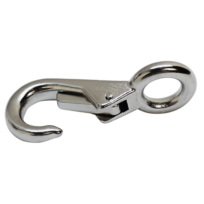 Stainless Steel Grade 316 Marine Fixed Eye Boat Snap Hook 3/8", 5/8", 3/4"