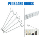 2",4",6",8" Long Peg Board Shelving Hooks 1/8" Thick Zinc Steel-PACK 20,PACK 100