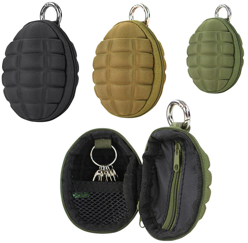 Tactical Grenade Multi Purpose Zipper Keychain Tool Pocket Pouch