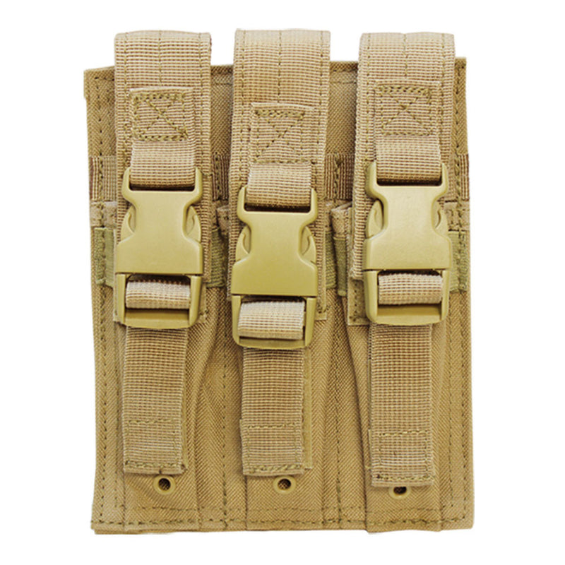 Condor MOLLE Triple Airsoft MP5 Magazine Mag Pouch .22 or 9mm Mag Ammo Flap PAL
