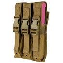 Condor MOLLE Triple Airsoft MP5 Magazine Mag Pouch .22 or 9mm Mag Ammo Flap PAL