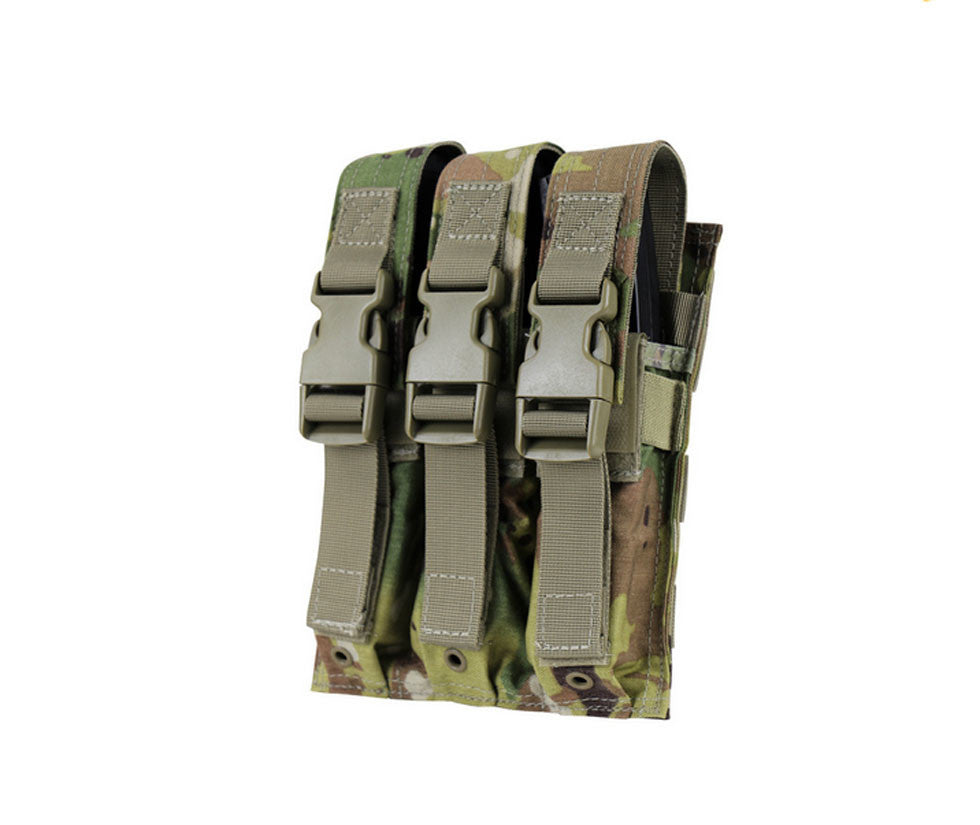 Condor MOLLE Triple Airsoft MP5 Magazine Mag Pouch .22 or 9mm Mag Ammo Flap PAL