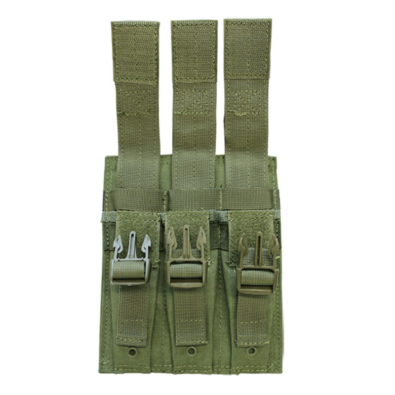 Condor MOLLE Triple Airsoft MP5 Magazine Mag Pouch .22 or 9mm Mag Ammo Flap PAL