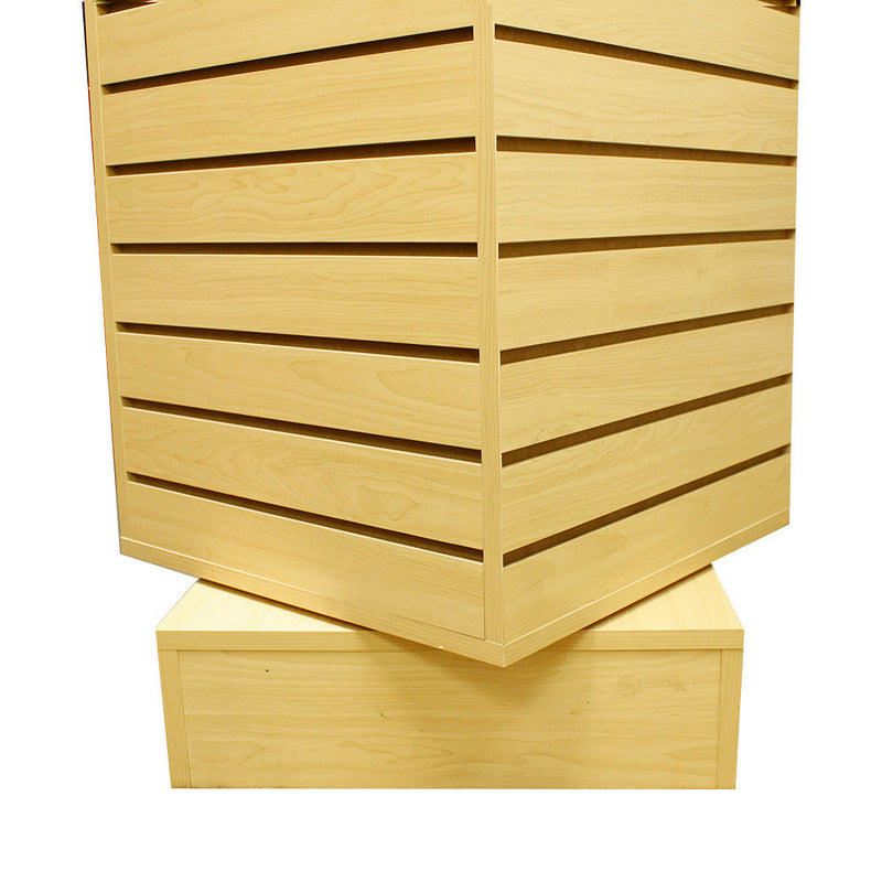 20'' x 20'' x 54'' Revolving Slatwall Floor Display Rotating Cube Tower 4 Sided