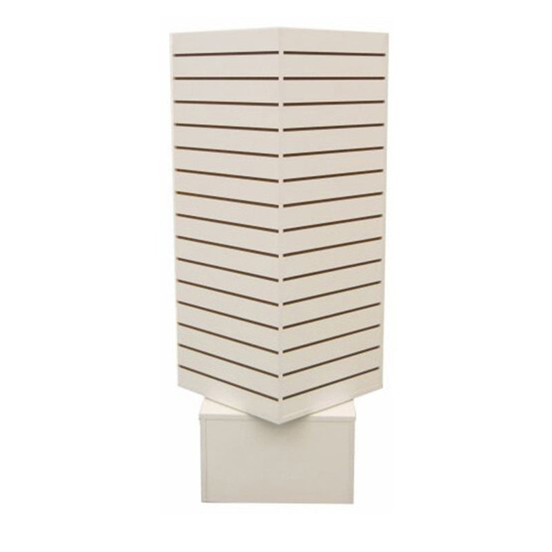 20'' x 20'' x 54'' Revolving Slatwall Floor Display Rotating Cube Tower 4 Sided