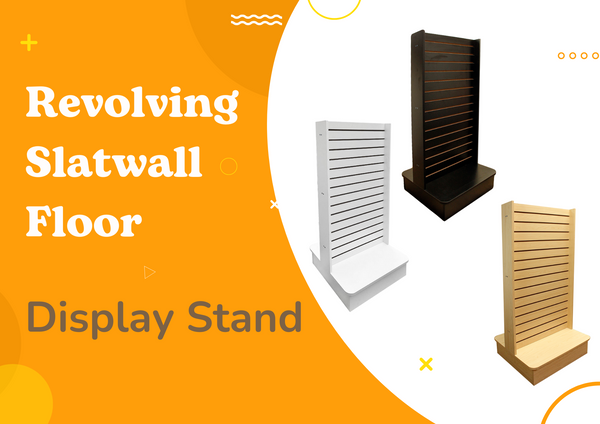 25'' x 25'' x 54'' Revolving Slatwall Floor Display Rotating Cube Tower 2 Sided