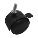2" Black PVC Nylon Twin Swivel Casters Wheel with Brake