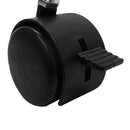 2" Black PVC Nylon Twin Swivel Casters Wheel with Brake