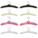 Pack 6 Satin Padded Clothes Hangers Dress Lingerie Bridal BLACK,WHITE,PINK,IVORY