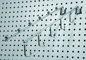 Chrome Pegboard 5-Hook , 6-Ball Waterfall Bracket Fixture Display Hook