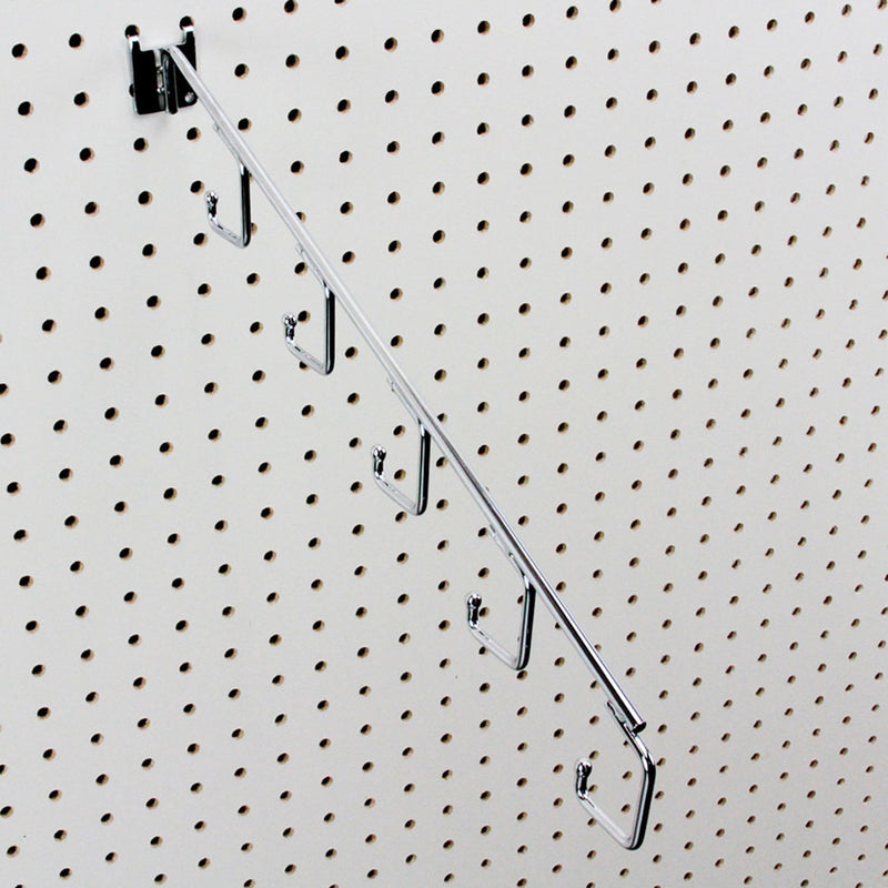 Chrome Pegboard 5-Hook , 6-Ball Waterfall Bracket Fixture Display Hook