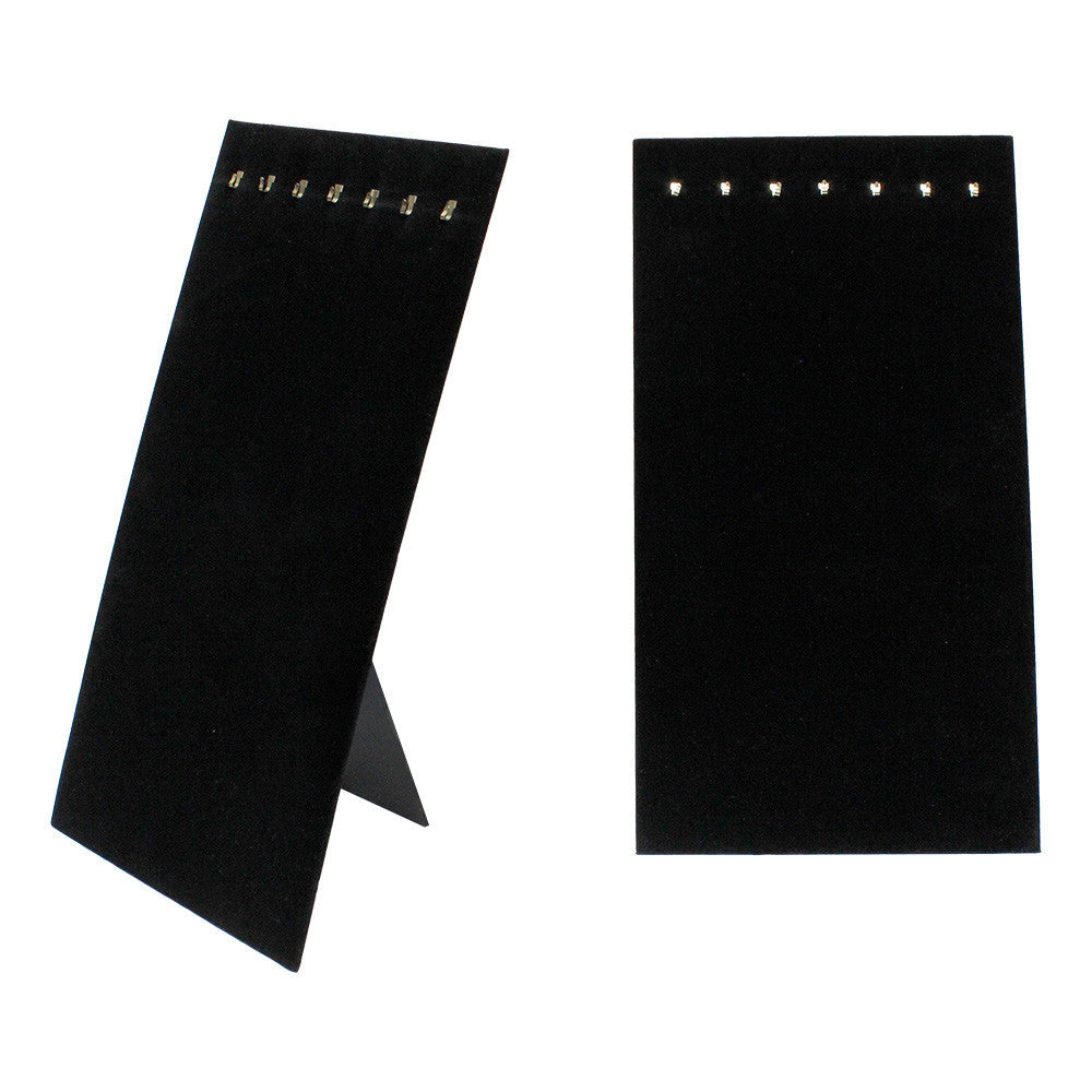 7-1/2"W x 14"H Black Velvet 7 Hook Easel Stand Necklace Chain Jewelry Display