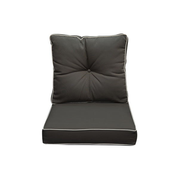 Dark/Beige 24x24x5 Deep Seat BackRest Cushion Pillow Outdoor Polyester Pipe Trim
