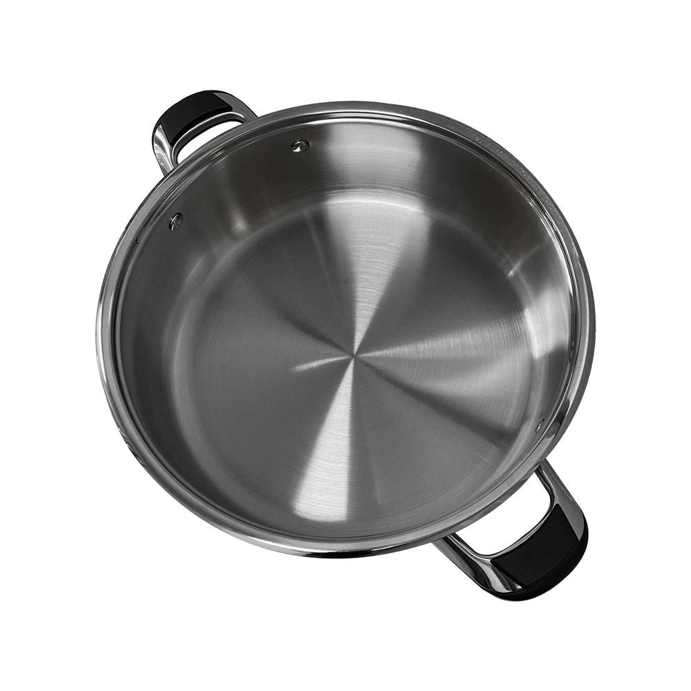 High Quality Stainless Steel Low Pot Dutch Oven Casserole Stock Pot with Lid