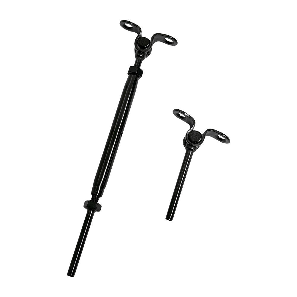 2 Sets T316 SS Black Oxide Deck Toggle Tensioner Turnbuckle Hardware 3/16" Cable