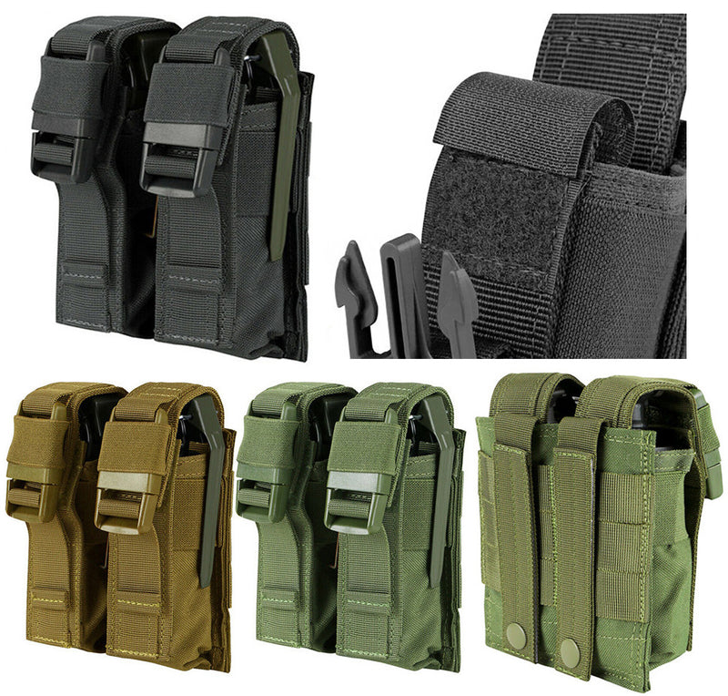 Molle Tactical PALS Double Flash Bang  Pouch Magazine Mag Flap Buckle