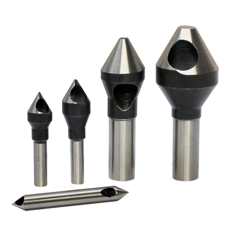 HSS Zero Flute Countersink & Deburring Tool 5 Pc. Set (60-82-90 Degree)