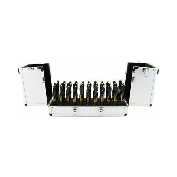 33 Pc Silver and Deming Drill Bit Set with 1/2 Inch Diameter Tri-Flat Shank