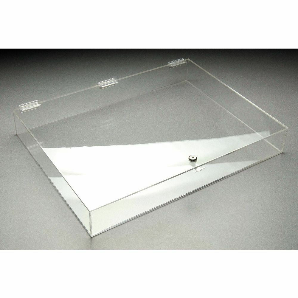 24x18x3 Flat Acrylic Display Case Lock With Keys Acrylic Locking Security Case