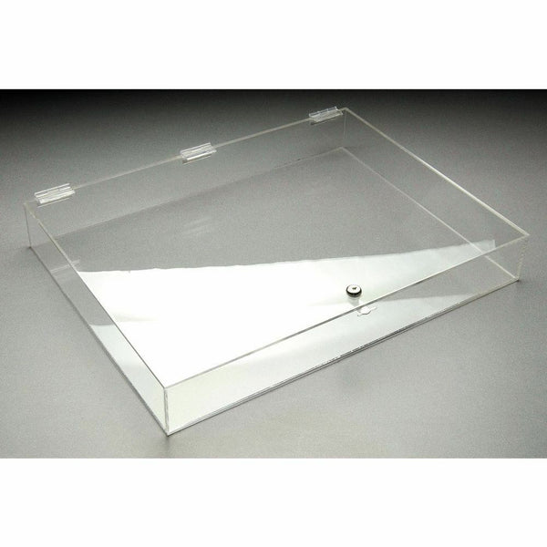24x18x3 Flat Acrylic Display Case Lock With Keys Acrylic Locking Security Case