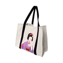 16"L x 13"H Reusable Canvas Grocery Bag Shopping Geisha Tote Bag Cotton Bag