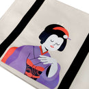 16"L x 13"H Reusable Canvas Grocery Bag Shopping Geisha Tote Bag Cotton Bag