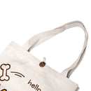 14"L x 14-1/2"H Reusable Canvas Grocery Bag Shopping Corgi Tote Bag Inside Pouch