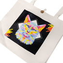 16"L x 13-1/2"H Reusable Canvas Grocery Bag Shopping Cat Tote Bag Inside Pouch